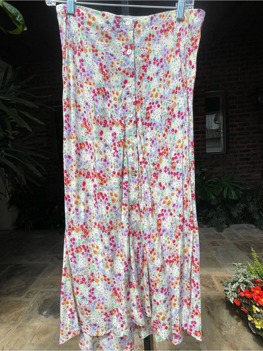 Rails Floral Button-Front skirt in Pastel Multi color print - Picture 2 of 6